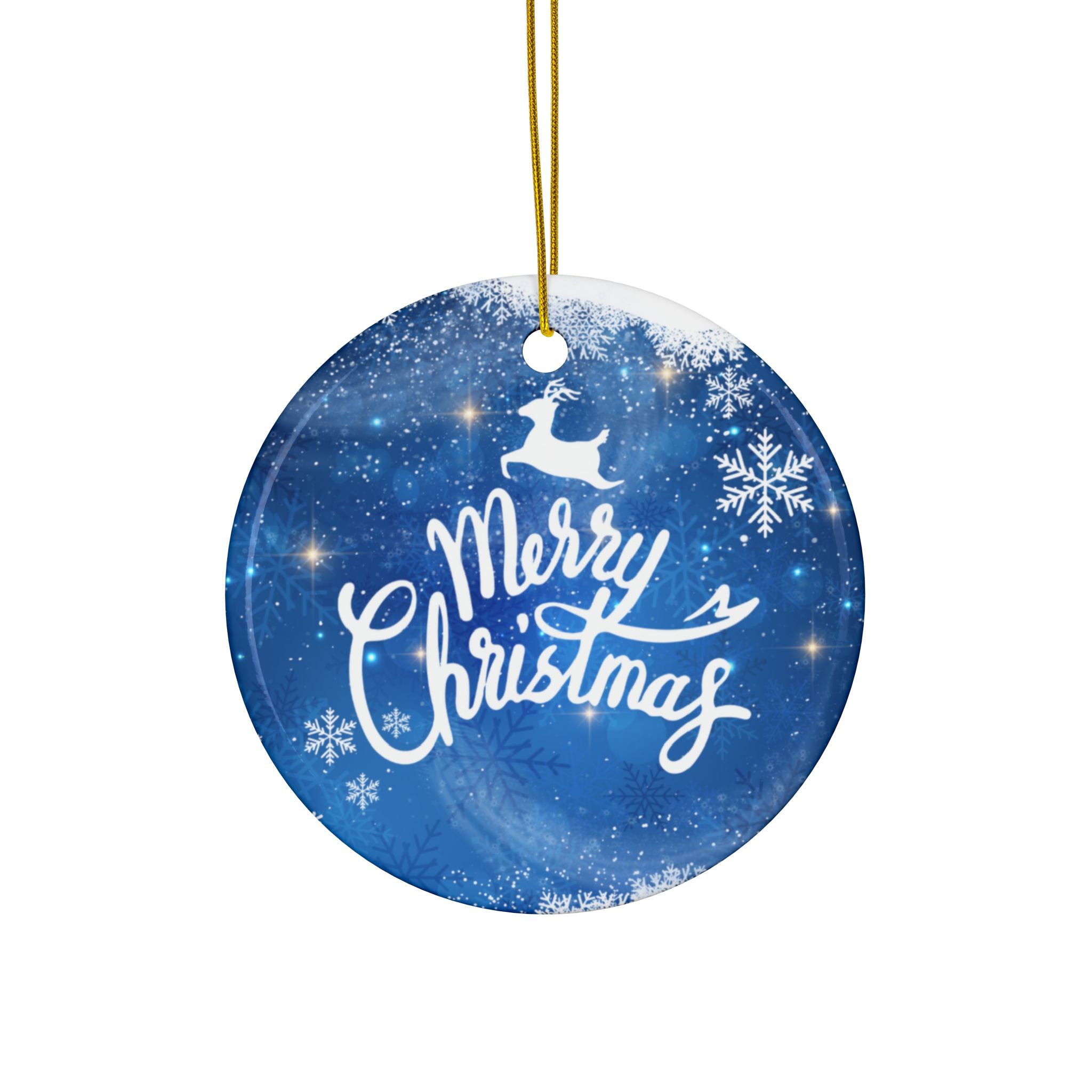 Christmas Ceramic Ornaments - 2-Sided Print (Merry Christmas Designs)