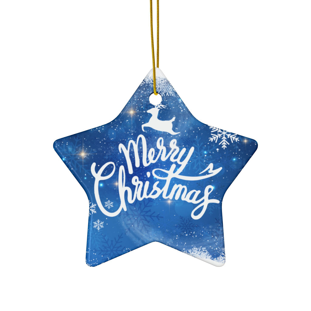 Christmas Ceramic Ornaments - 2-Sided Print (Merry Christmas Designs)