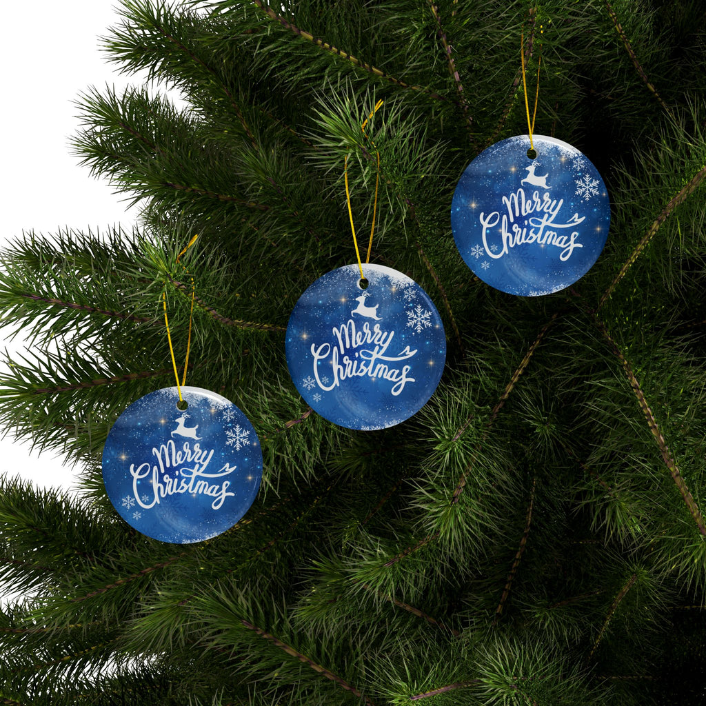 Christmas Ceramic Ornaments - 2-Sided Print (Merry Christmas Designs)
