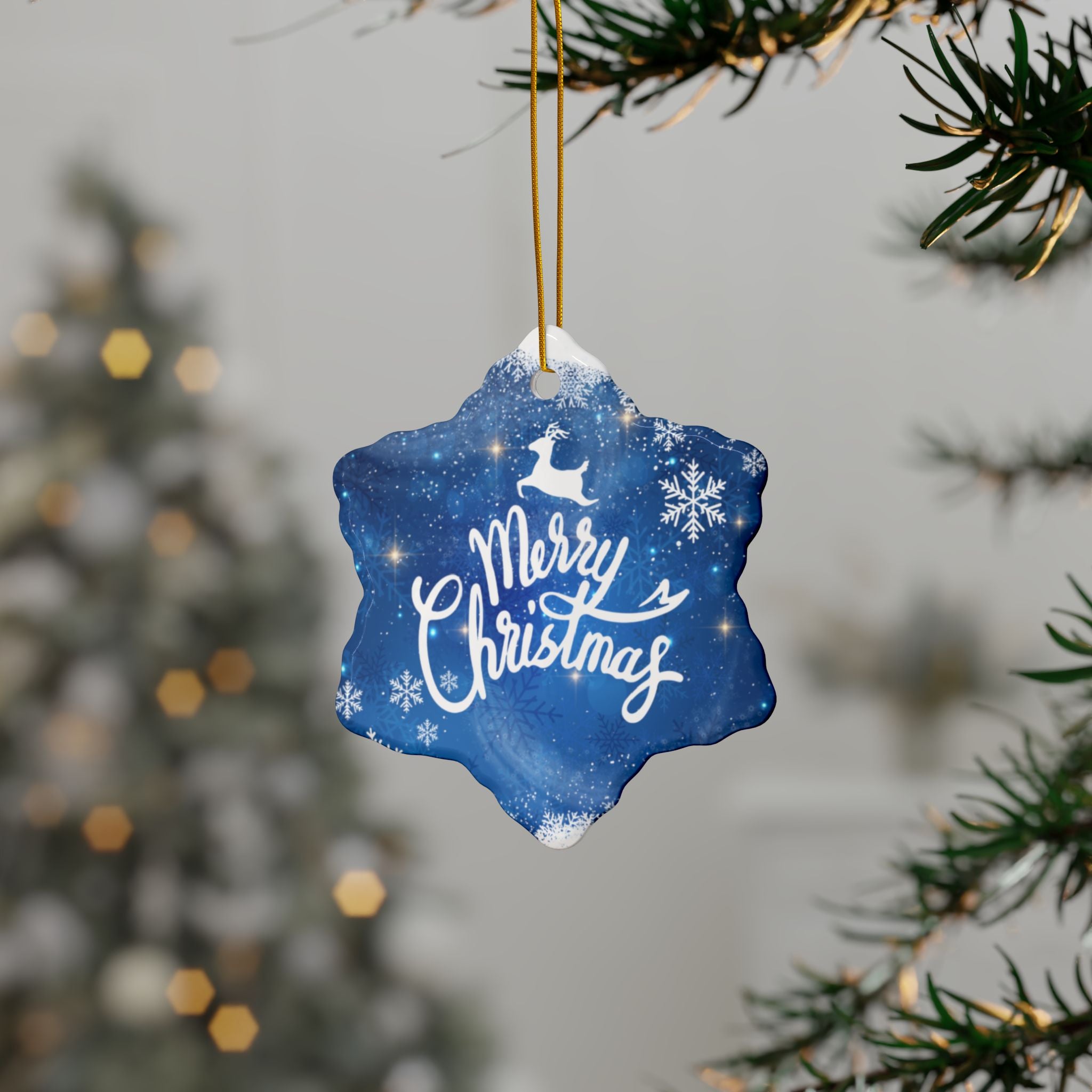 Christmas Ceramic Ornaments - 2-Sided Print (Merry Christmas Designs)