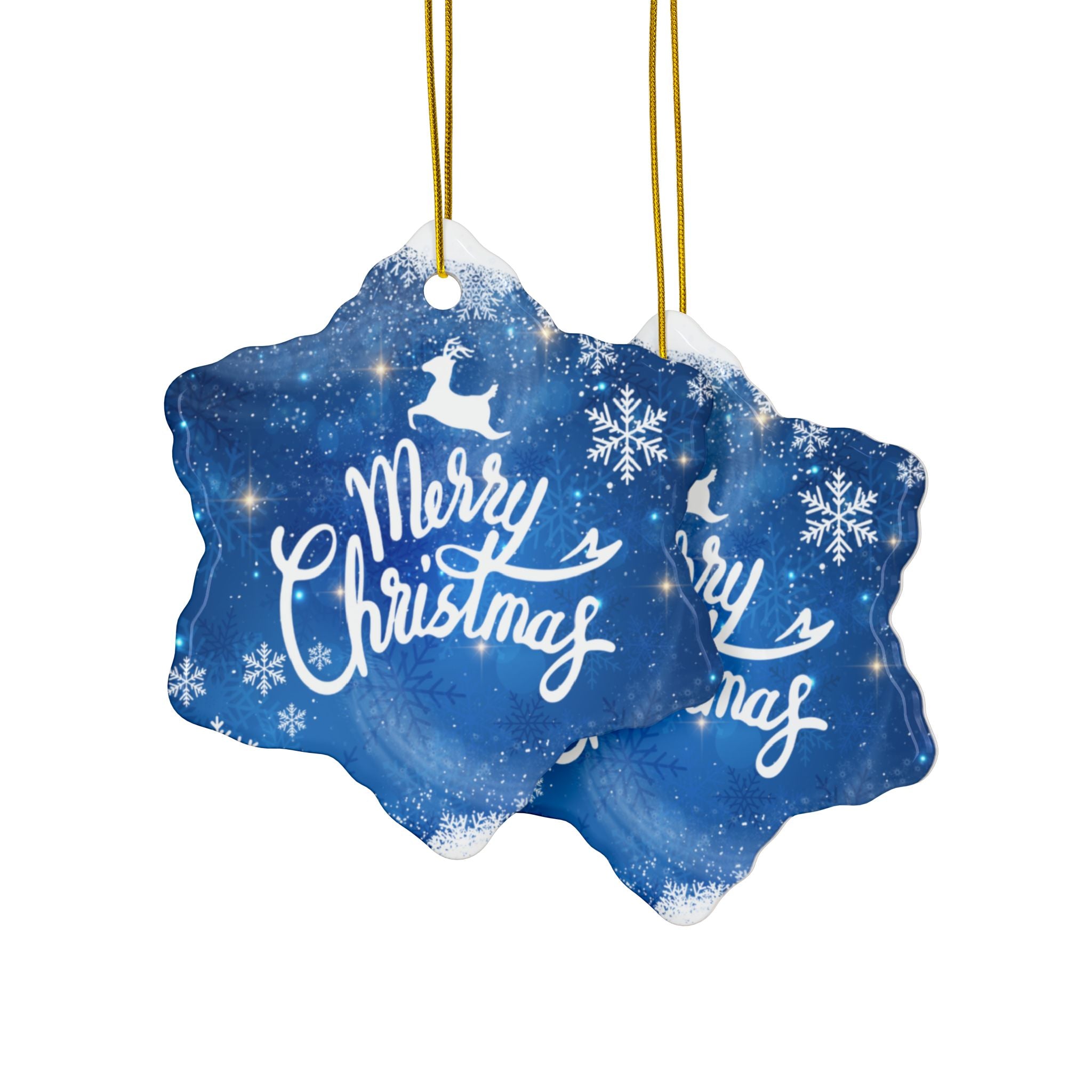 Christmas Ceramic Ornaments - 2-Sided Print (Merry Christmas Designs)