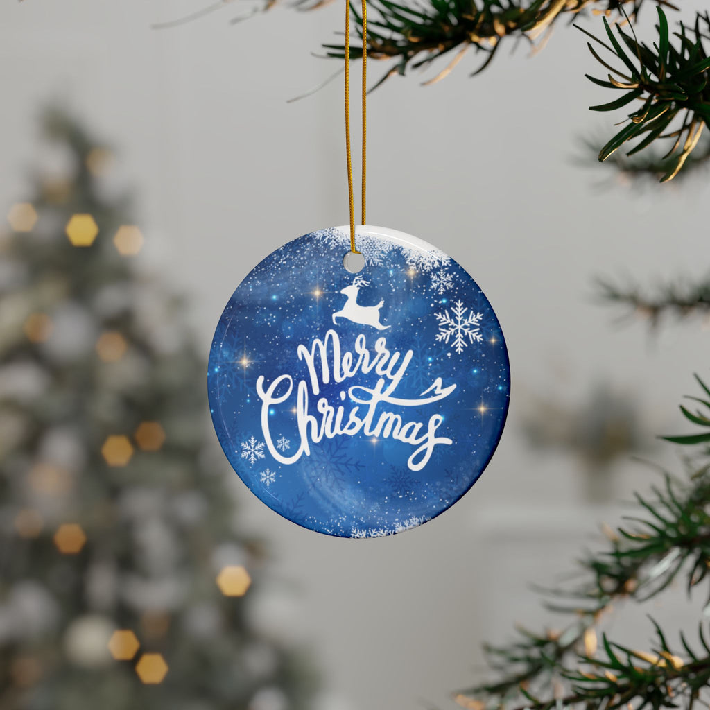Christmas Ceramic Ornaments - 2-Sided Print (Merry Christmas Designs)