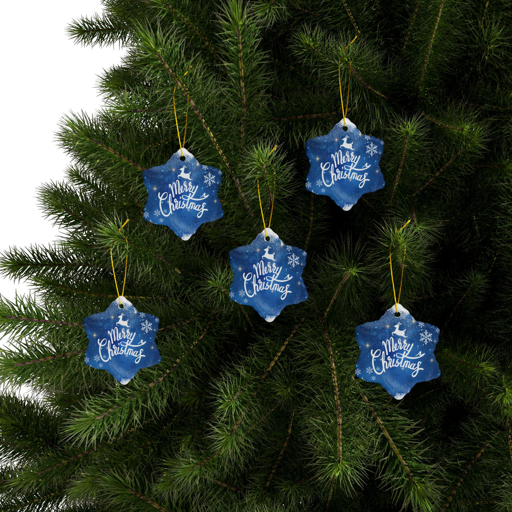 Christmas Ceramic Ornaments - 2-Sided Print (Merry Christmas Designs)