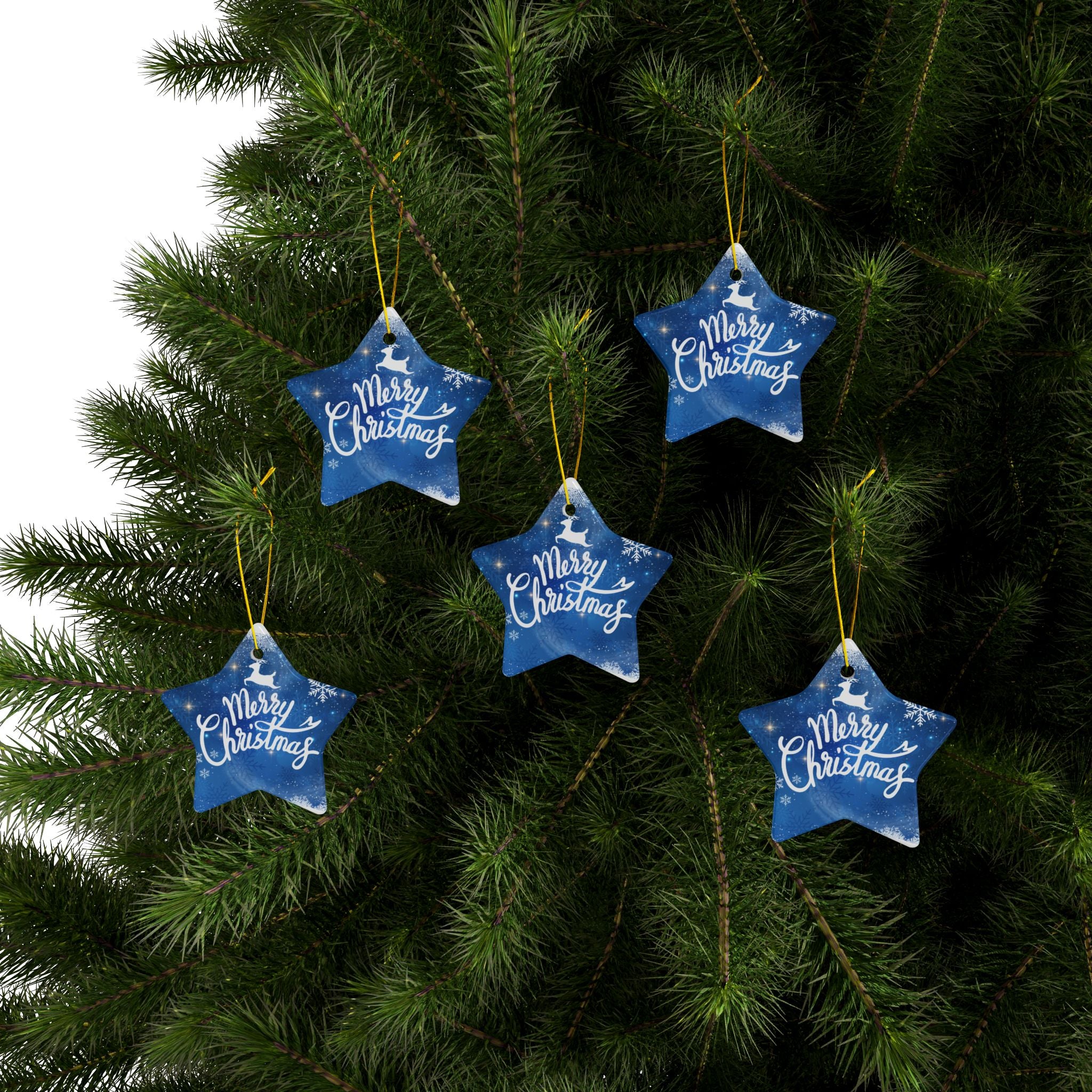 Christmas Ceramic Ornaments - 2-Sided Print (Merry Christmas Designs)