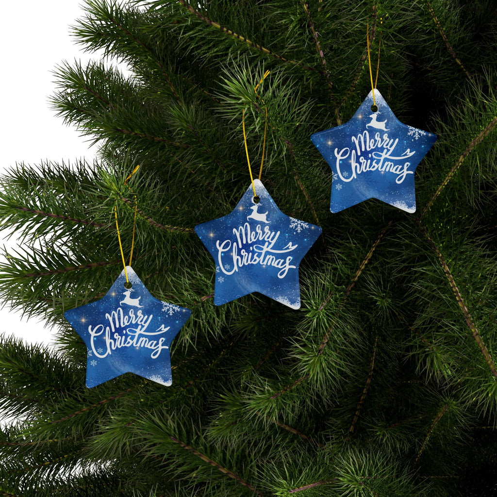 Christmas Ceramic Ornaments - 2-Sided Print (Merry Christmas Designs)