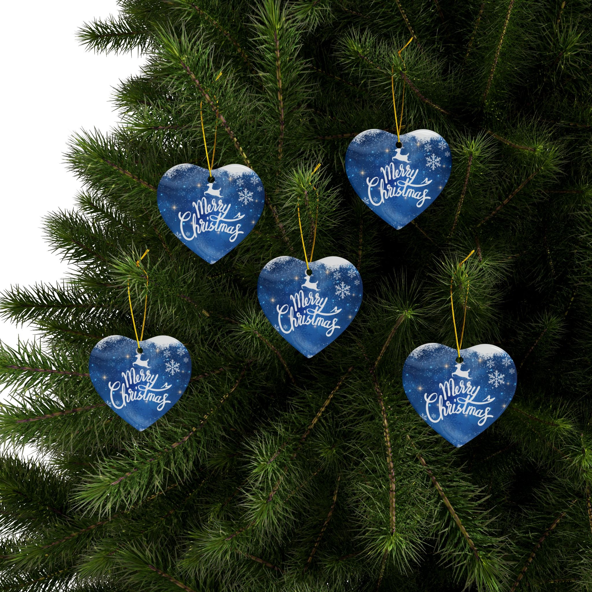 Christmas Ceramic Ornaments - 2-Sided Print (Merry Christmas Designs)