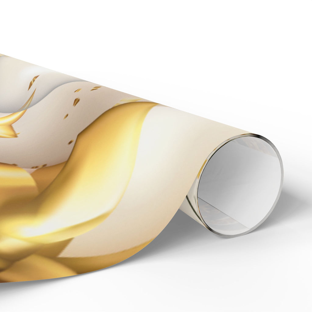 Elegant Christmas Wrapping Paper – Gold & White Holiday Gift Wrap
