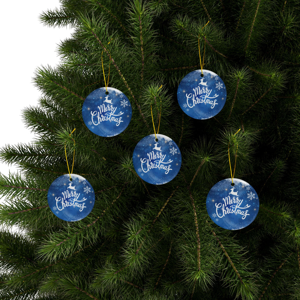 Christmas Ceramic Ornaments - 2-Sided Print (Merry Christmas Designs)