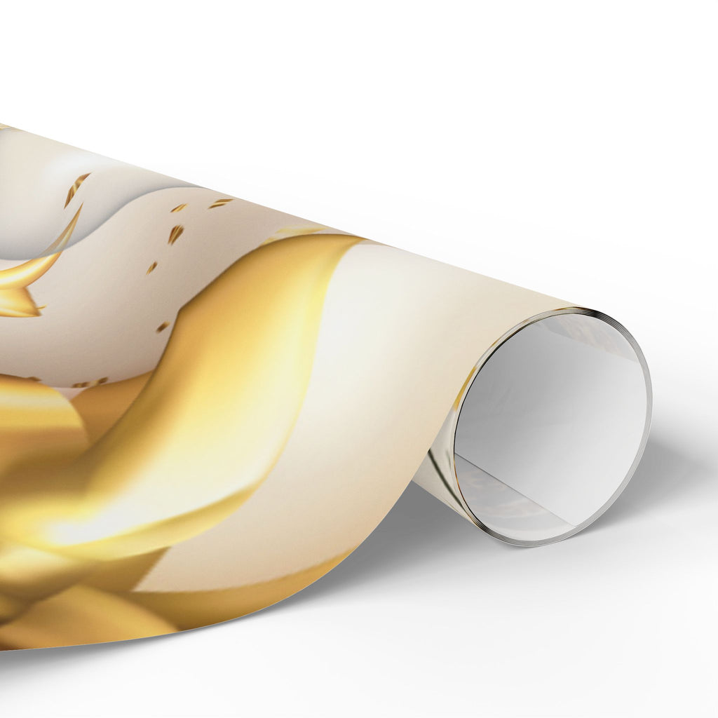 Elegant Christmas Wrapping Paper – Gold & White Holiday Gift Wrap