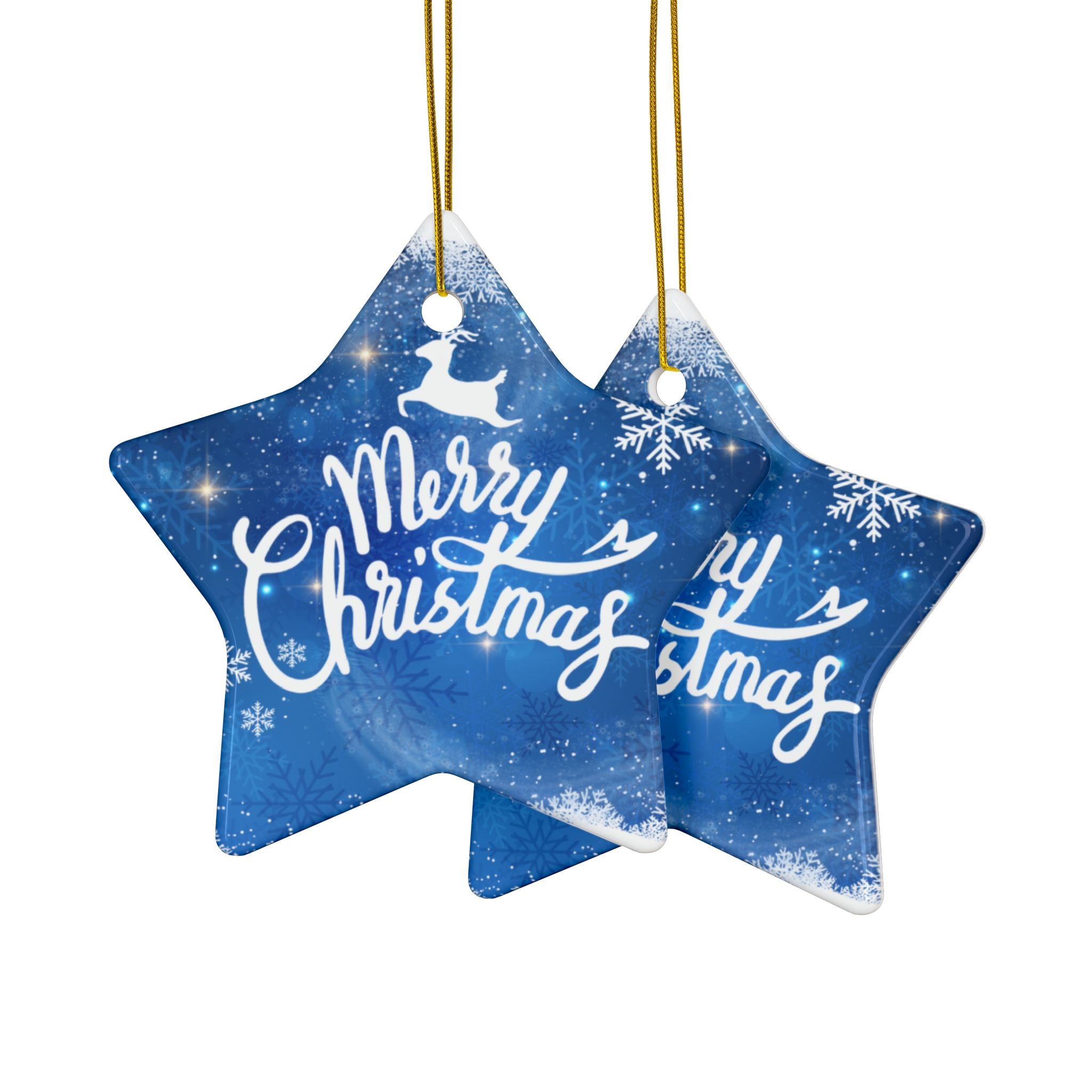 Christmas Ceramic Ornaments - 2-Sided Print (Merry Christmas Designs)