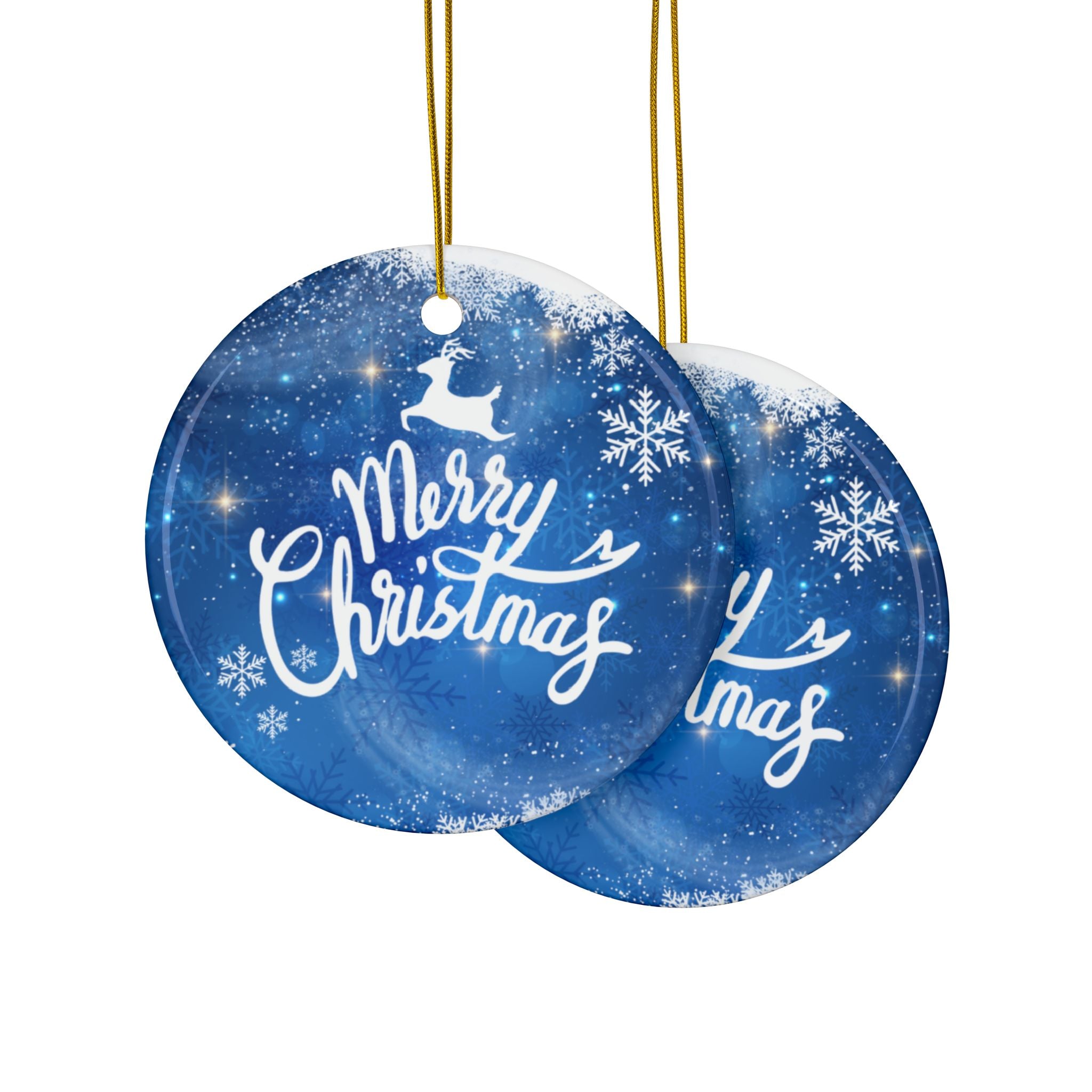 Christmas Ceramic Ornaments - 2-Sided Print (Merry Christmas Designs)